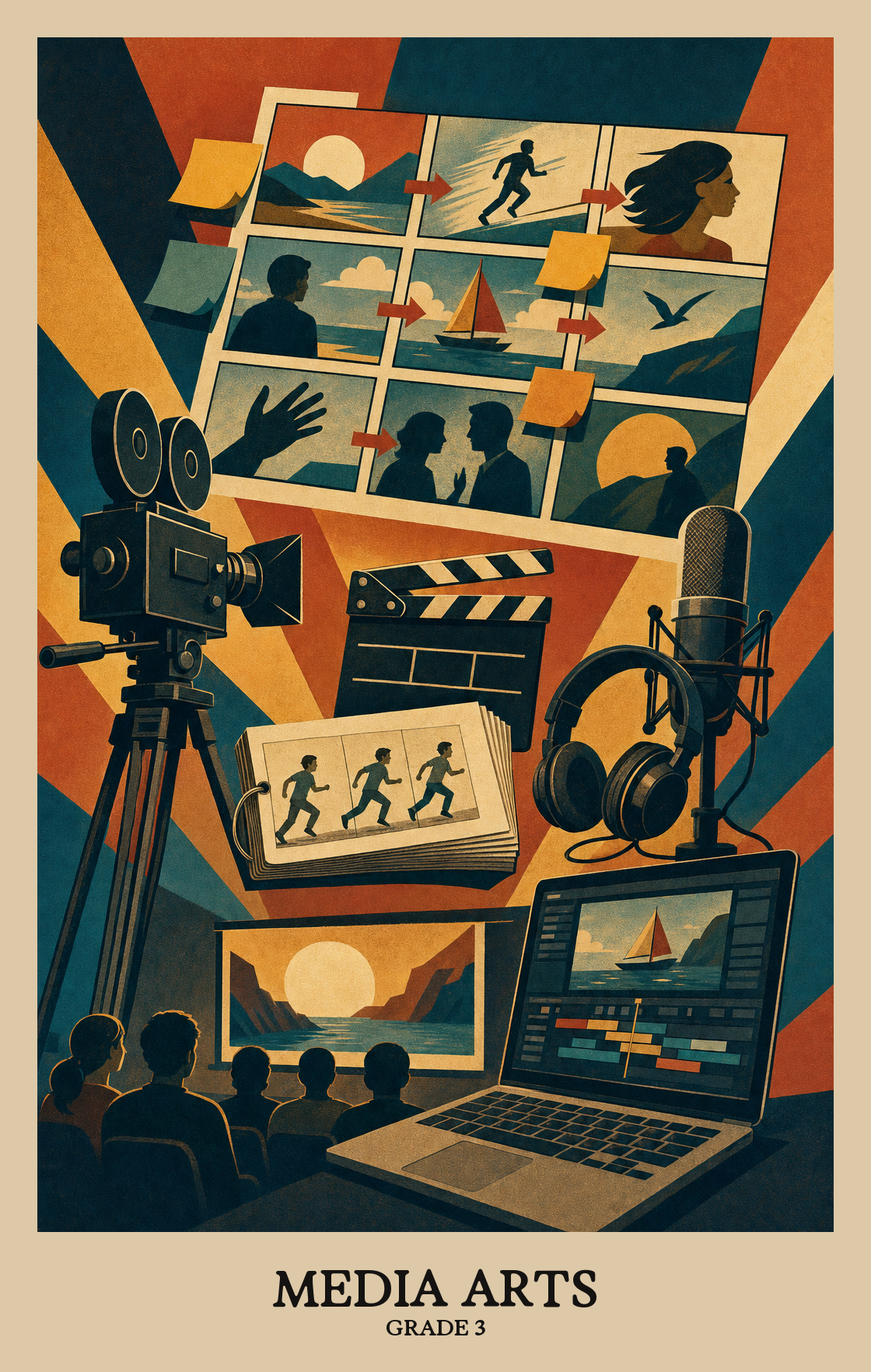 Illustration of what students learn in Grade 3 Arts: Media Arts