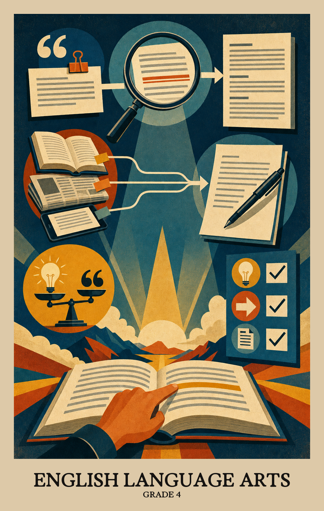 Illustration of what students learn in Grade 4 English Language Arts